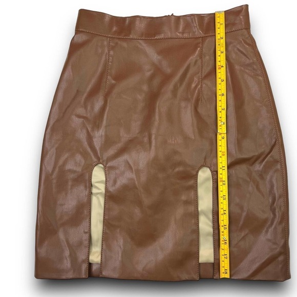 Aleksandre Akhalkatsishvili Cutout High-waisted Vegan Leather Skirt Sz Small - Picture 7 of 16